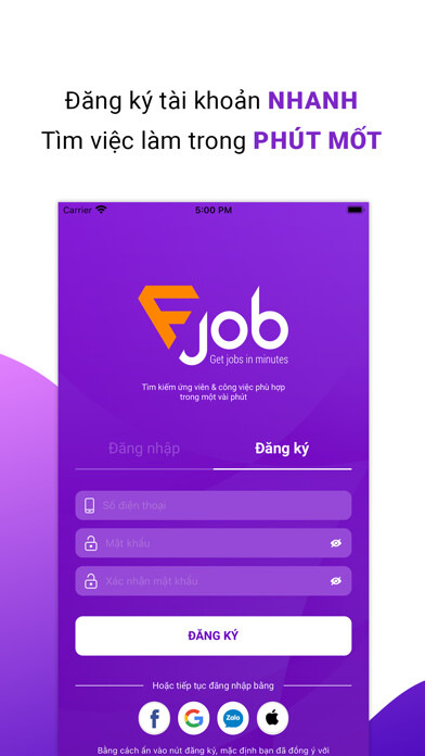 Emulate iPhone app Fjob: Job sinh viên - th?c t?p using MyAndroid Emulate iPhone app Fjob: Job sinh viên - th?c t?p using MyAndroid