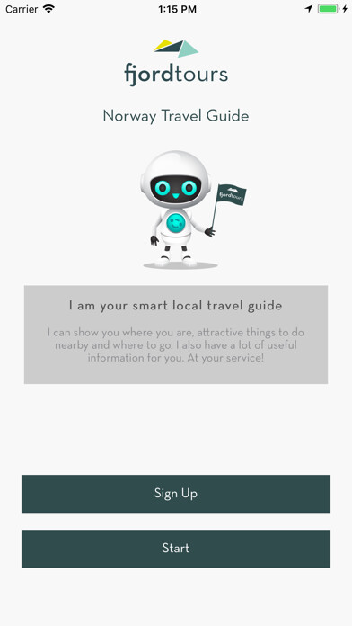 Emulate iPhone app Fjord Tours Travel Guide using MyAndroid