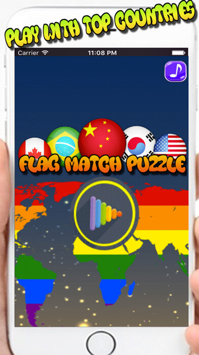 Emulate iPhone app Flag Match Puzzle using MyAndroid Emulate iPhone app Flag Match Puzzle using MyAndroid