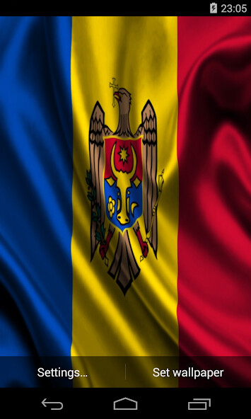 Run android online APK Flag of Moldova Live Wallpaper from MyAndroid or emulate Flag of Moldova Live Wallpaper using MyAndroid