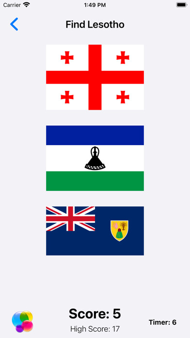 Emulate iPhone app Flag Quest using MyAndroid