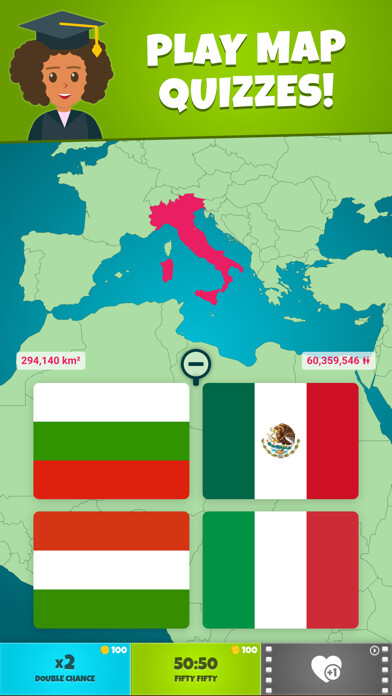 Emulate iPhone app Flags 2: Map - Geography Quiz using MyAndroid Emulate iPhone app Flags 2: Map - Geography Quiz using MyAndroid