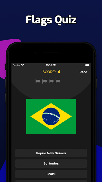 Emulate iPhone app Flags Quiz - Learn World Flags using MyAndroid