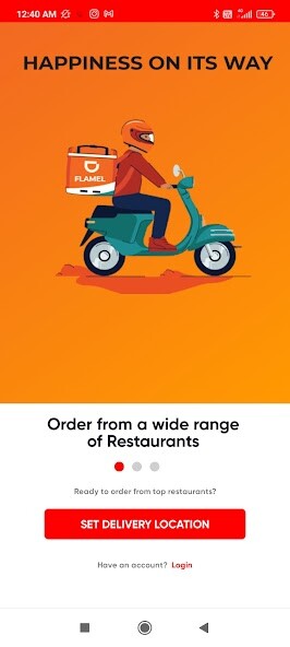 Run android online APK Flamel : Food Order  Delivery from MyAndroid or emulate Flamel : Food Order  Delivery using MyAndroid