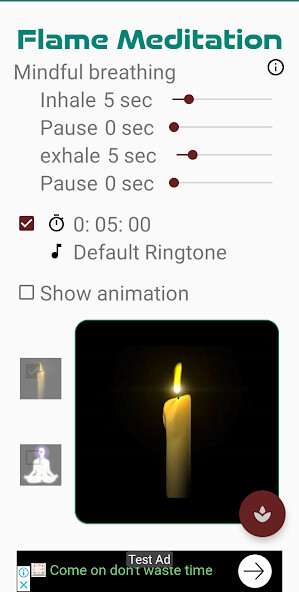 Run android online APK Flame Meditation: Mindfulness breathing app from MyAndroid or emulate Flame Meditation: Mindfulness breathing app using MyAndroid