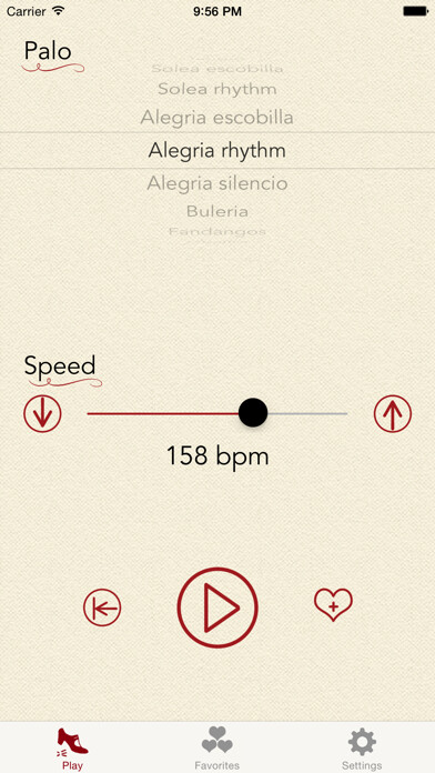 Emulate iPhone app Flamenco Compas Lite using MyAndroid
