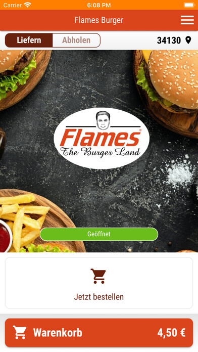 Emulate iPhone app Flames Burger using MyAndroid Emulate iPhone app Flames Burger using MyAndroid