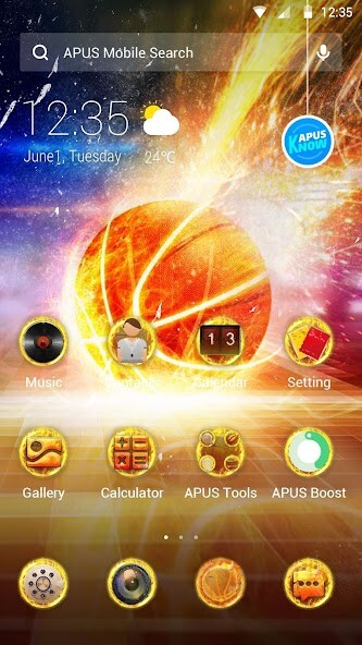 Emulate Android APK Flaming blood basketball APUS stylish theme Emulate Android APK Flaming blood basketball APUS stylish theme