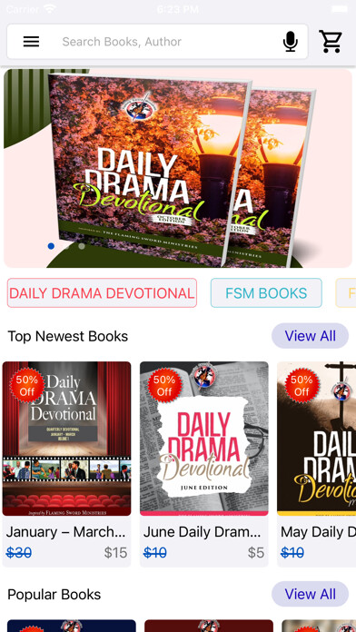 Emulate iPhone app Flaming Sword Books using MyAndroid