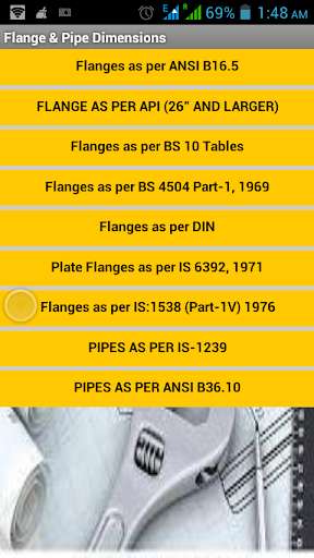 Run android online APK Flange & Pipe Dimensions from MyAndroid or emulate Flange & Pipe Dimensions using MyAndroid