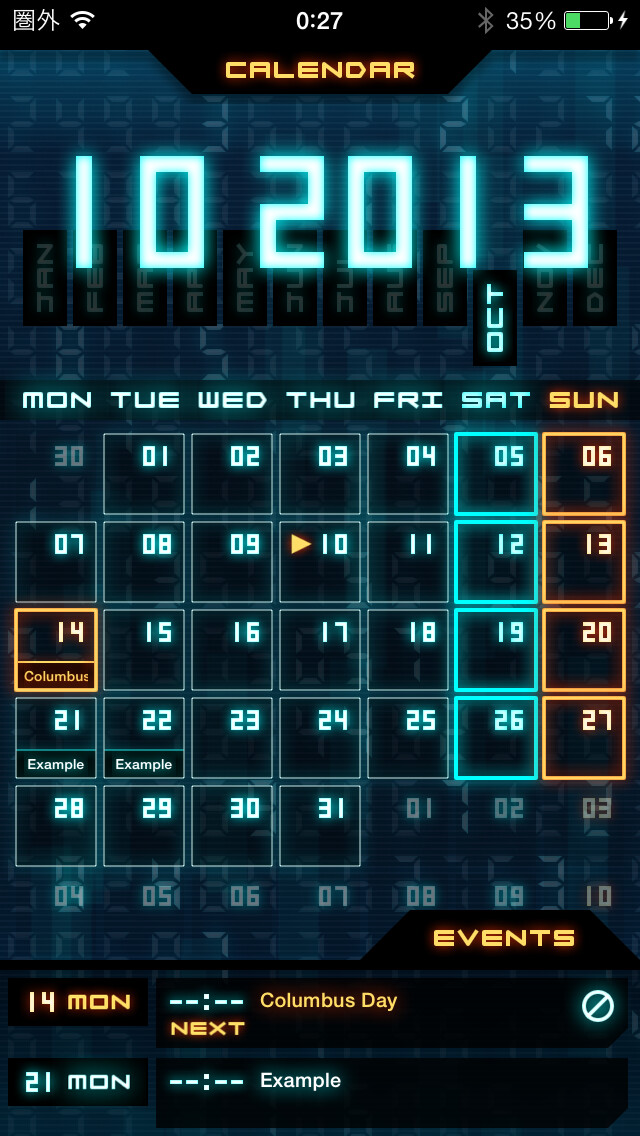 Emulate iPhone app Flashback - Sci-Fi Style Calendar using MyAndroid Emulate iPhone app Flashback - Sci-Fi Style Calendar using MyAndroid