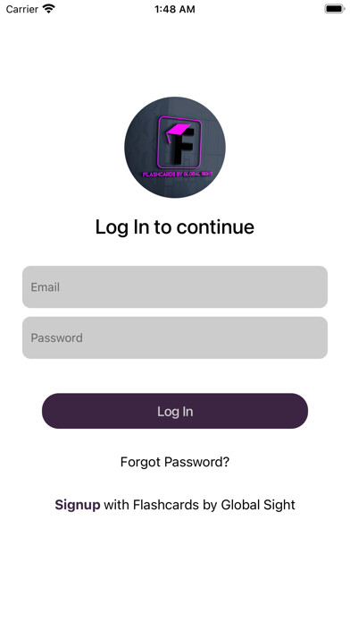 Emulate iPhone app Flashcards by Global Sight using MyAndroid