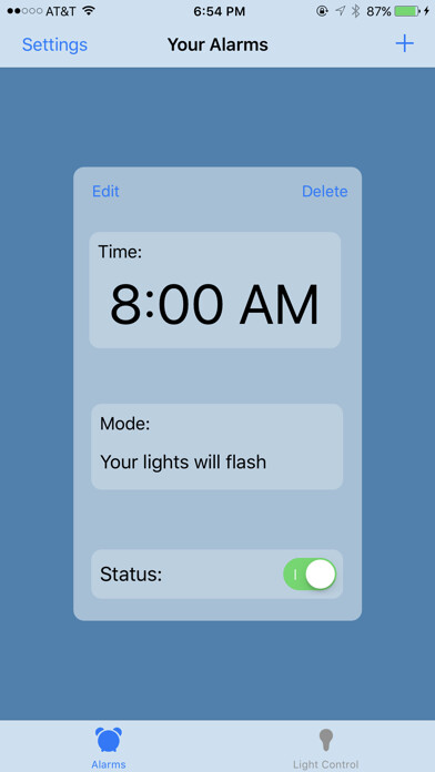 Emulate iPhone app Flashing Alarm Clock for Philips Hue using MyAndroid Emulate iPhone app Flashing Alarm Clock for Philips Hue using MyAndroid