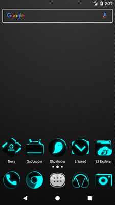 Emulate Android APK Flat Black and Cyan Icon Pack v4.0 Free
