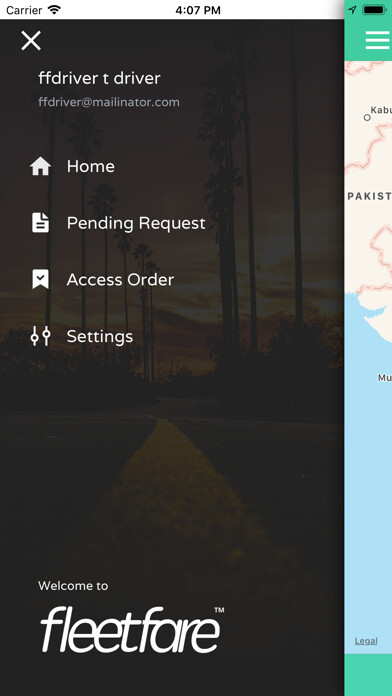 Emulate iPhone app FleetFare Driver using MyAndroid
