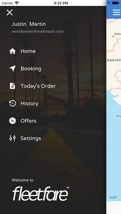 Emulate iPhone app FleetFare Rider using MyAndroid