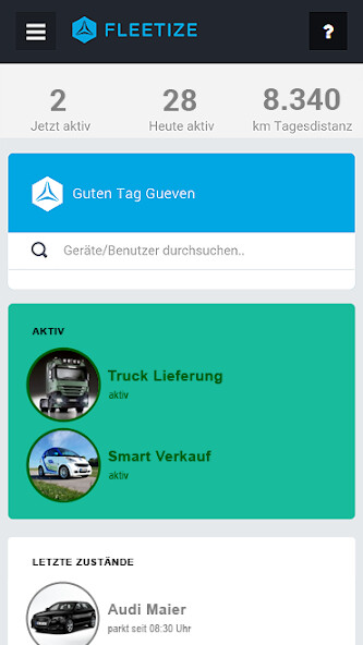 Emulate iPhone app Fleetize TRACK Fahrzeugortung using MyAndroid