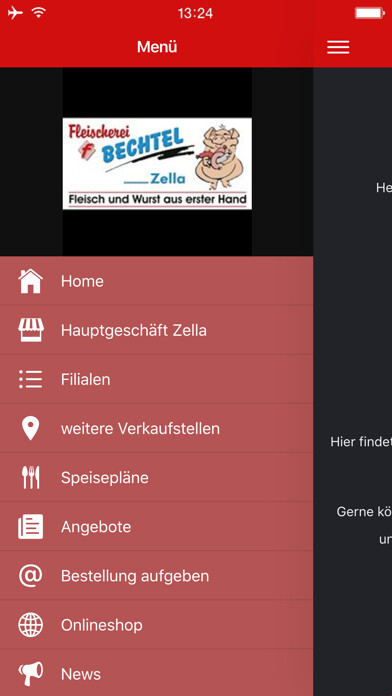 Emulate iPhone app Fleischerei Bechtel using MyAndroid
