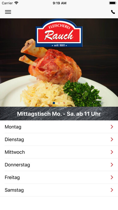 Emulate iPhone app Fleischerei Rauch using MyAndroid Emulate iPhone app Fleischerei Rauch using MyAndroid