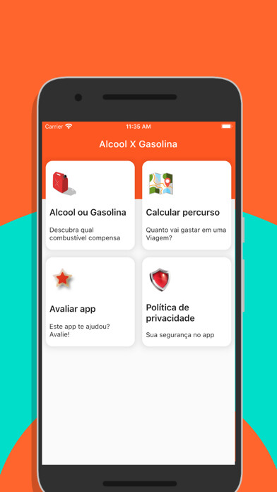 Emulate iPhone app FlexApp, Álcool ou Gasolina using MyAndroid