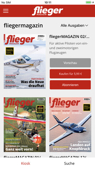 Emulate iPhone app fliegermagazin © using MyAndroid