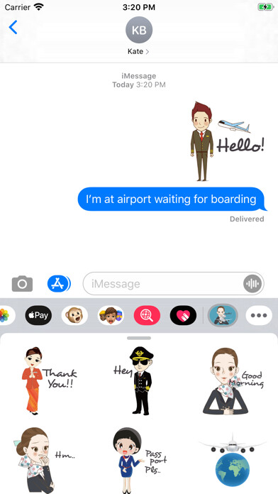 Emulate iPhone app Flight Attendant Crew Stickers using MyAndroid Emulate iPhone app Flight Attendant Crew Stickers using MyAndroid