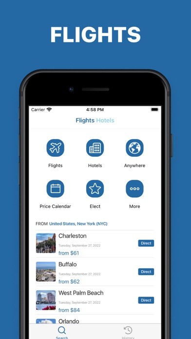 Emulate iPhone app Flights and hotels booking using MyAndroid