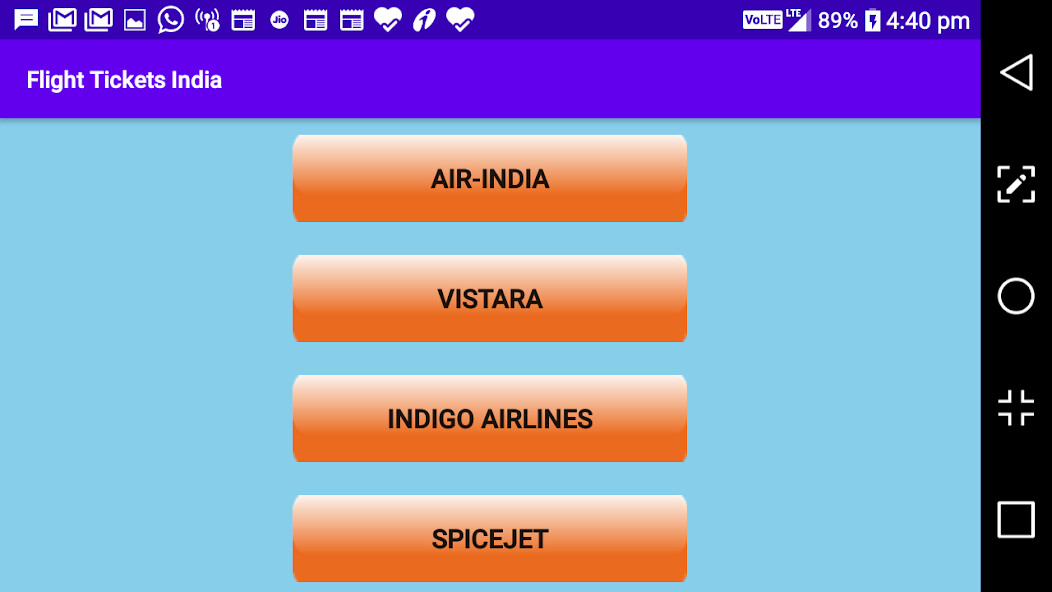 Run android online APK Flight Tickets India from MyAndroid or emulate Flight Tickets India using MyAndroid