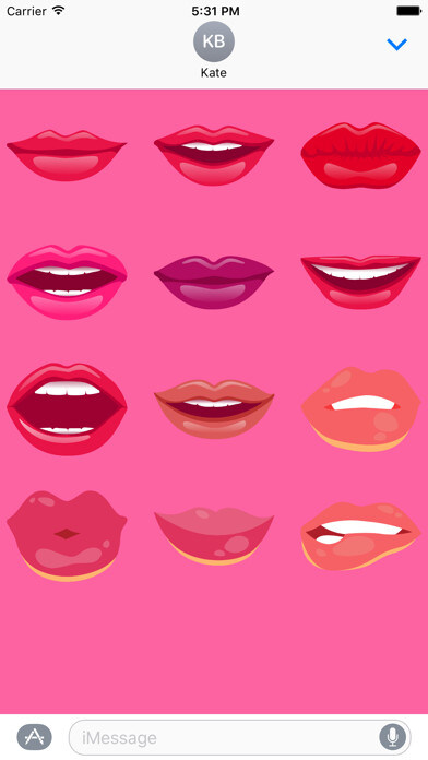 Emulate iPhone app Flirty Lips Stickers using MyAndroid Emulate iPhone app Flirty Lips Stickers using MyAndroid