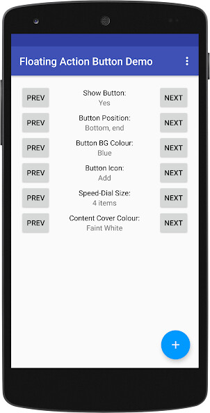 Emulate Android APK Floating Action Button Demo