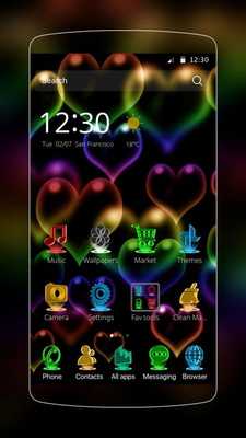 Emulate Android APK Floating Hearts Theme