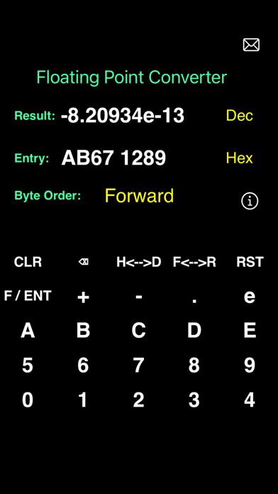 Emulate iPhone app Floating Point Converter using MyAndroid