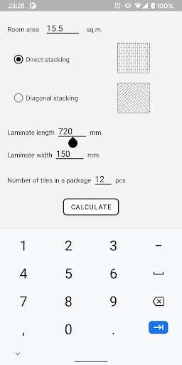 Run android online APK Flooring Laminate Calculator from MyAndroid or emulate Flooring Laminate Calculator using MyAndroid