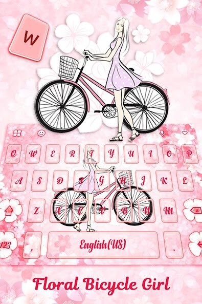 Run android online APK Floral Bicycle Girl Keyboard from MyAndroid or emulate Floral Bicycle Girl Keyboard using MyAndroid