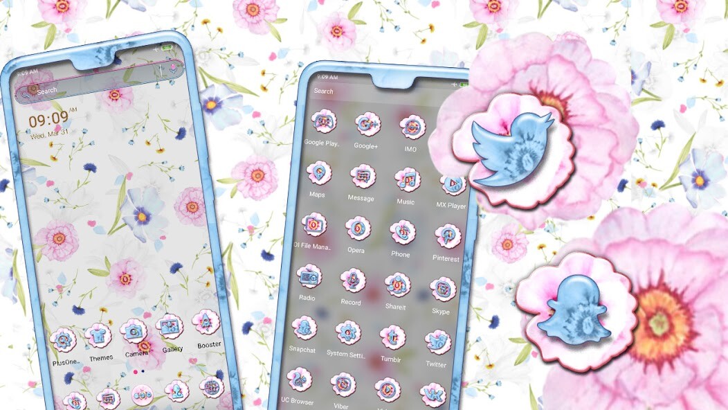 Run android online APK Floral Flowers Theme from MyAndroid or emulate Floral Flowers Theme using MyAndroid