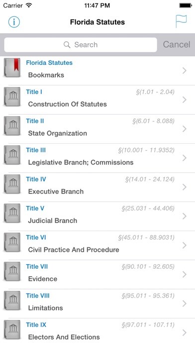 Emulate iPhone app Florida Statutes, FL Laws using MyAndroid Emulate iPhone app Florida Statutes, FL Laws using MyAndroid
