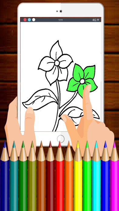 Emulate iPhone app Flower Coloring Pages Free Games For Princess Girl using MyAndroid