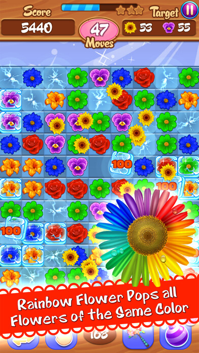 Emulate iPhone app Flower Mania - Match 3 Game using MyAndroid
