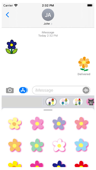 Emulate iPhone app Flowers 3 Stickers using MyAndroid