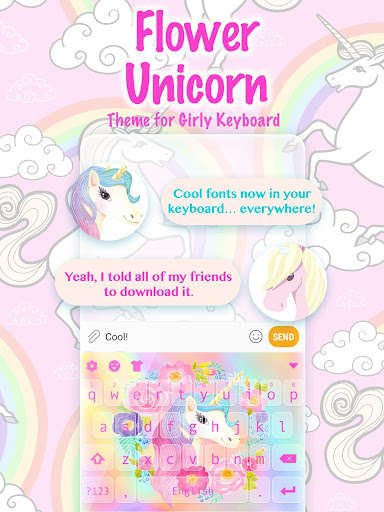 Run android online APK Flower Unicorn Keyboard Theme for Girls from MyAndroid or emulate Flower Unicorn Keyboard Theme for Girls using MyAndroid