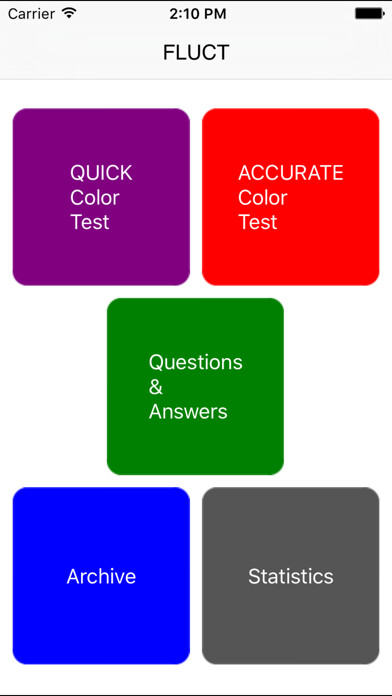 Emulate iPhone app FLUCT - Full Color Personality Test using MyAndroid