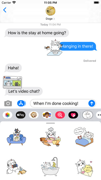 Emulate iPhone app Fluffcorn Stickers using MyAndroid Emulate iPhone app Fluffcorn Stickers using MyAndroid