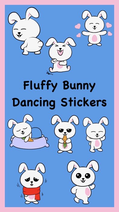 Emulate iPhone app Fluffy Bunny Dancing Stickers using MyAndroid