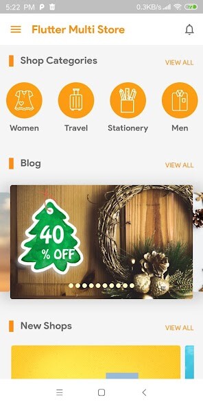 Run android online APK Flutter Multi-Store from MyAndroid or emulate Flutter Multi-Store using MyAndroid