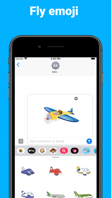 Emulate iPhone app Fly Air and Plane Stickers using MyAndroid