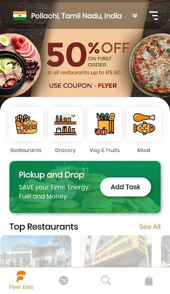 Run android online APK Flyer eats - Order food, vegetables, Grocery, Meat from MyAndroid or emulate Flyer eats - Order food, vegetables, Grocery, Meat using MyAndroid