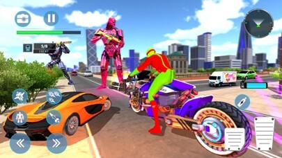 Emulate iPhone app Flying Bike War Robot Shooter using MyAndroid