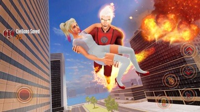 Emulate iPhone app Flying Fire Captain Hero Game using MyAndroid