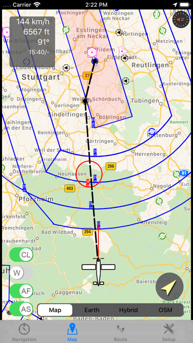 Emulate iPhone app flyNav Flight Navigation using MyAndroid