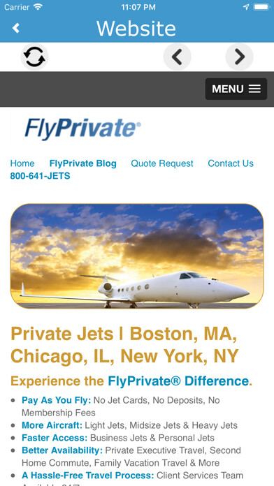Emulate iPhone app FlyPrivate LLC using MyAndroid